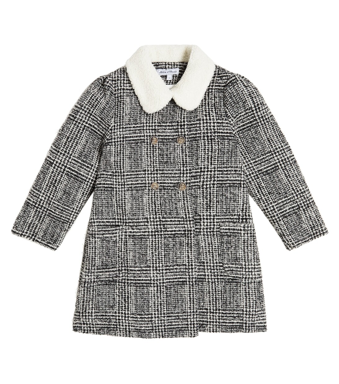 Пальто из букле в клетку Tartine et Chocolat, серый
Пальто из букле в клетку Tartine et Chocolat, серый