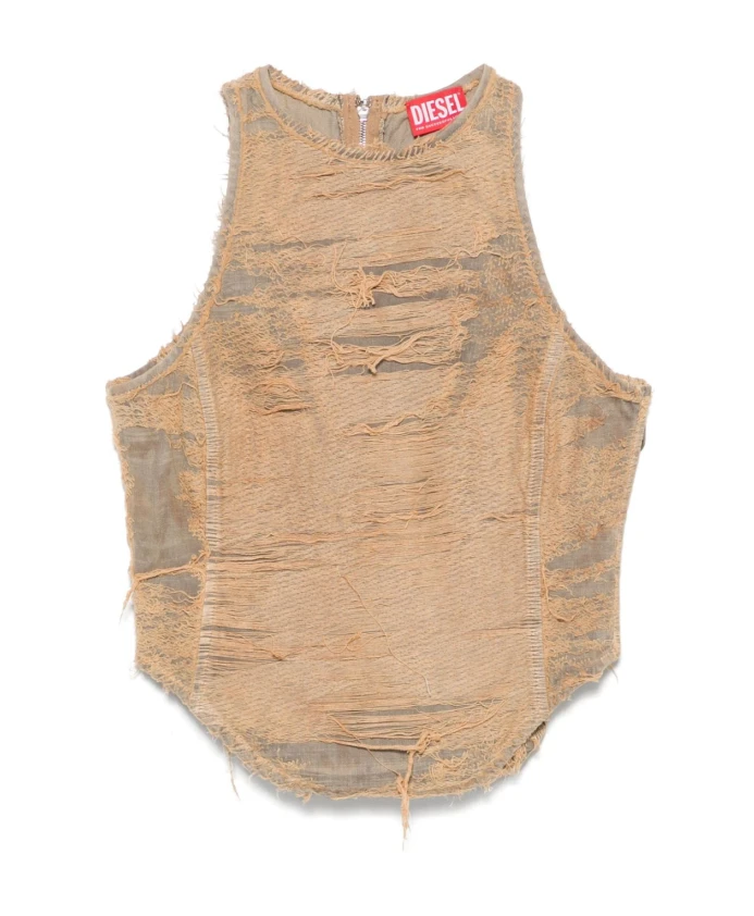 Потертый топ без рукавов Diesel, бежевый
Потертый топ без рукавов Diesel, бежевый