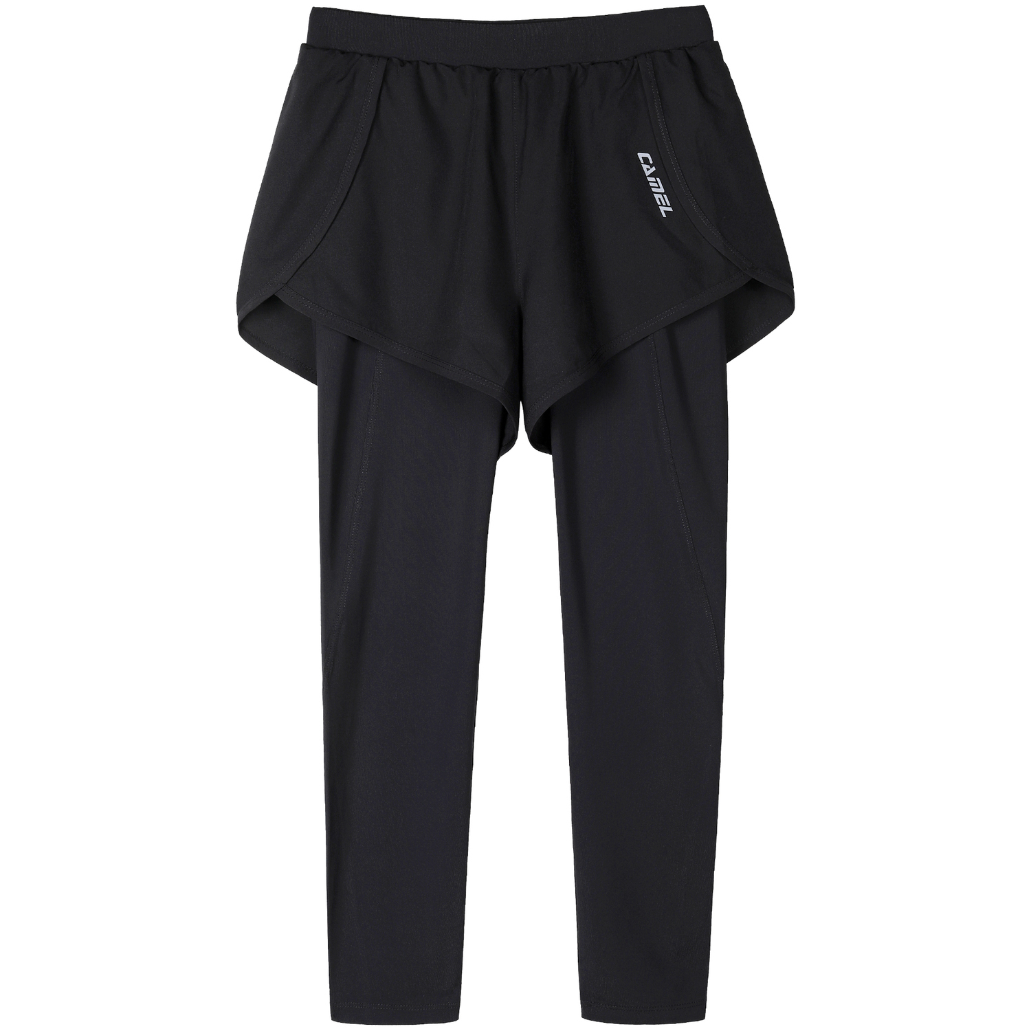 Однотонные тонкие облегающие завышенные эластичные спортивные брюки с имитацией двух частей для женщин CAMEL, базовый черный
Однотонные тонкие облегающие завышенные эластичные спортивные брюки с имитацией двух частей для женщин CAMEL, базовый черный