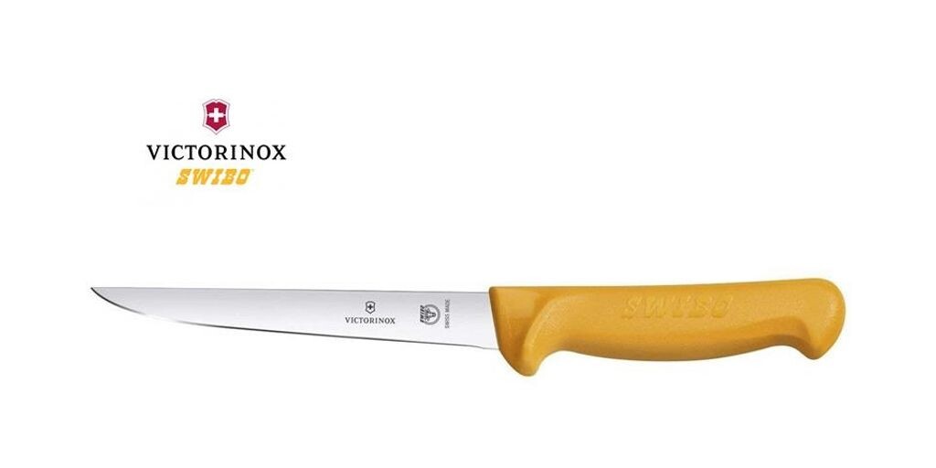 Нож для обвалки и удаления костей Victorinox Swibo с прямым и жестким лезвием различных размеров 12, 14 и 16 см - для идеальной работы в мясном магазине, желаемый размер: 14 см, шт.: 1 шт
Нож для обвалки и удаления костей Victorinox Swibo с прямым и жестким лезвием различных размеров 12, 14 и 16 см - для идеальной работы в мясном магазине, желаемый размер: 14 см, шт.: 1 шт