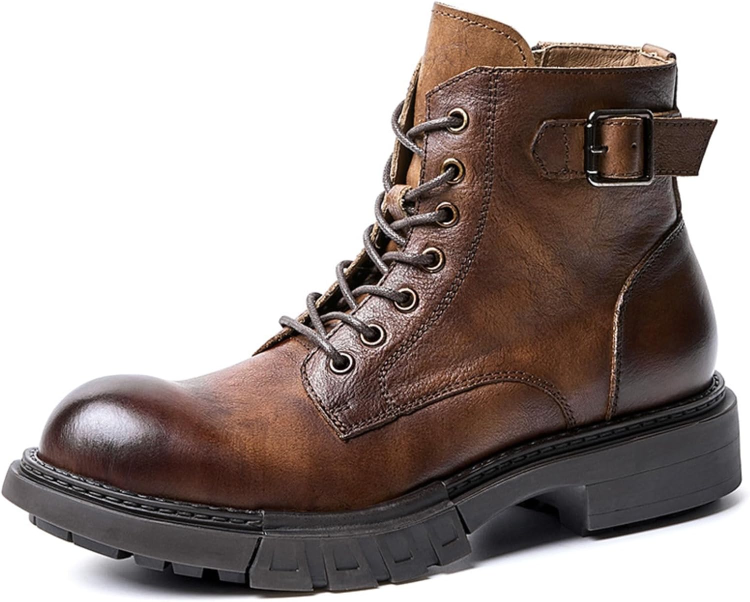 Мужские ретро ботинки Myallfeet с толстой подошвой, высокой голенью и боковой молнией из коровьей кожи для мотоцикла - стильные и удобные кожаные ботинки британского стиля, сшитые вручную, коричневый
Мужские ретро ботинки Myallfeet с толстой подошвой, высокой голенью и боковой молнией из коровьей кожи для мотоцикла - стильные и удобные кожаные ботинки британского стиля, сшитые вручную, коричневый