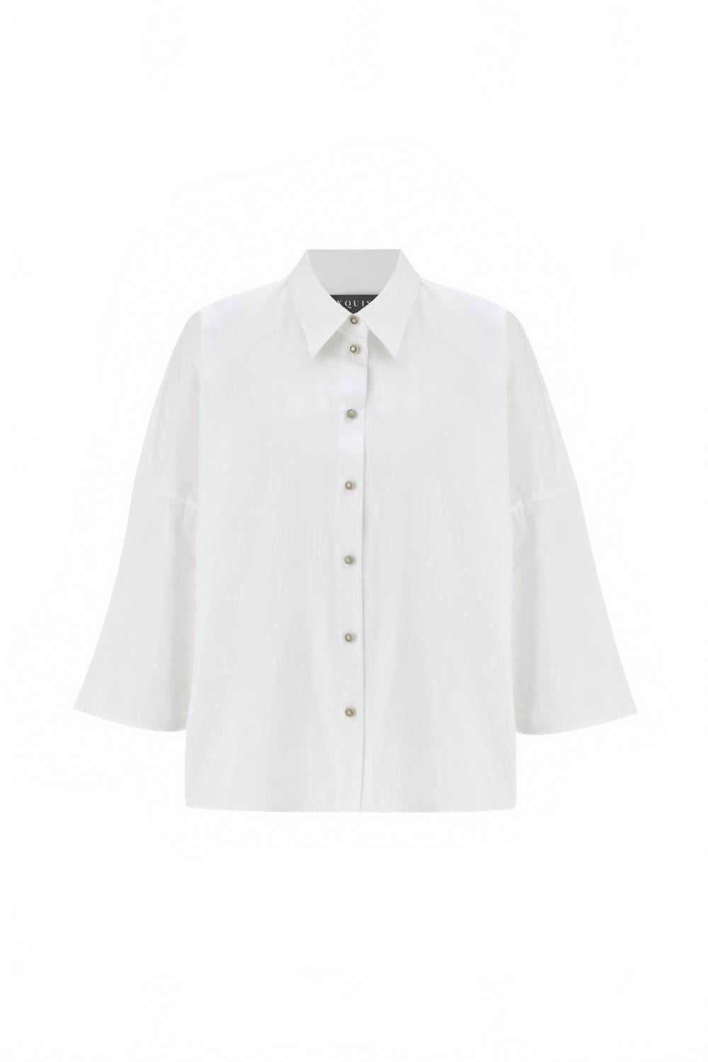 Женская рубашка на пуговицах кремового цвета EXQUISE
Женская рубашка на пуговицах кремового цвета EXQUISE