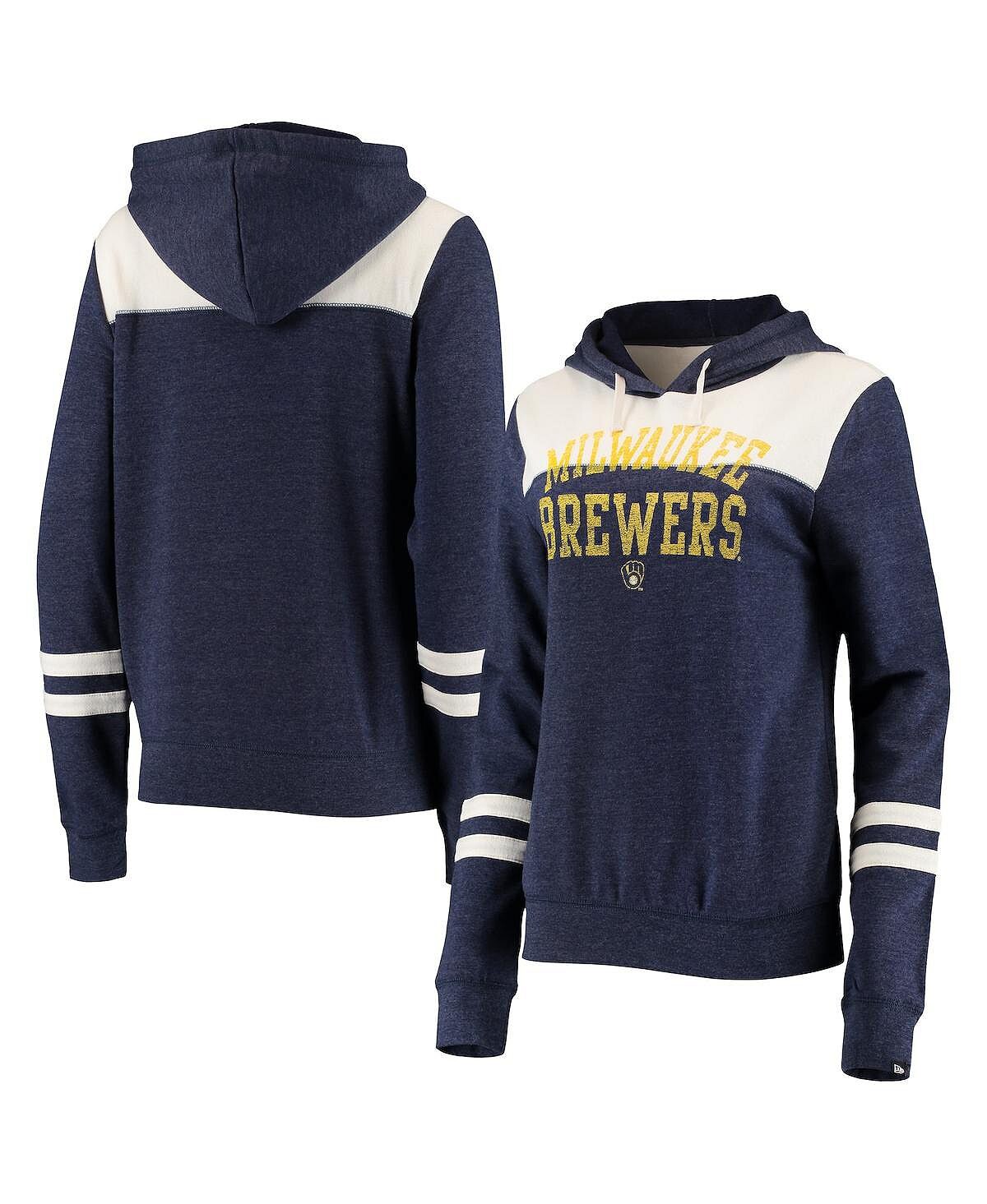 Женский темно-синий и белый пуловер с капюшоном с цветными блоками Milwaukee Brewers Tri-Blend New Era
Женский темно-синий и белый пуловер с капюшоном с цветными блоками Milwaukee Brewers Tri-Blend New Era