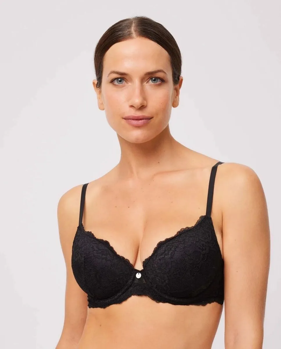 Бюстгальтер с косточками и кружевной чашкой Ysabel Mora, черный
Бюстгальтер с косточками и кружевной чашкой Ysabel Mora, черный