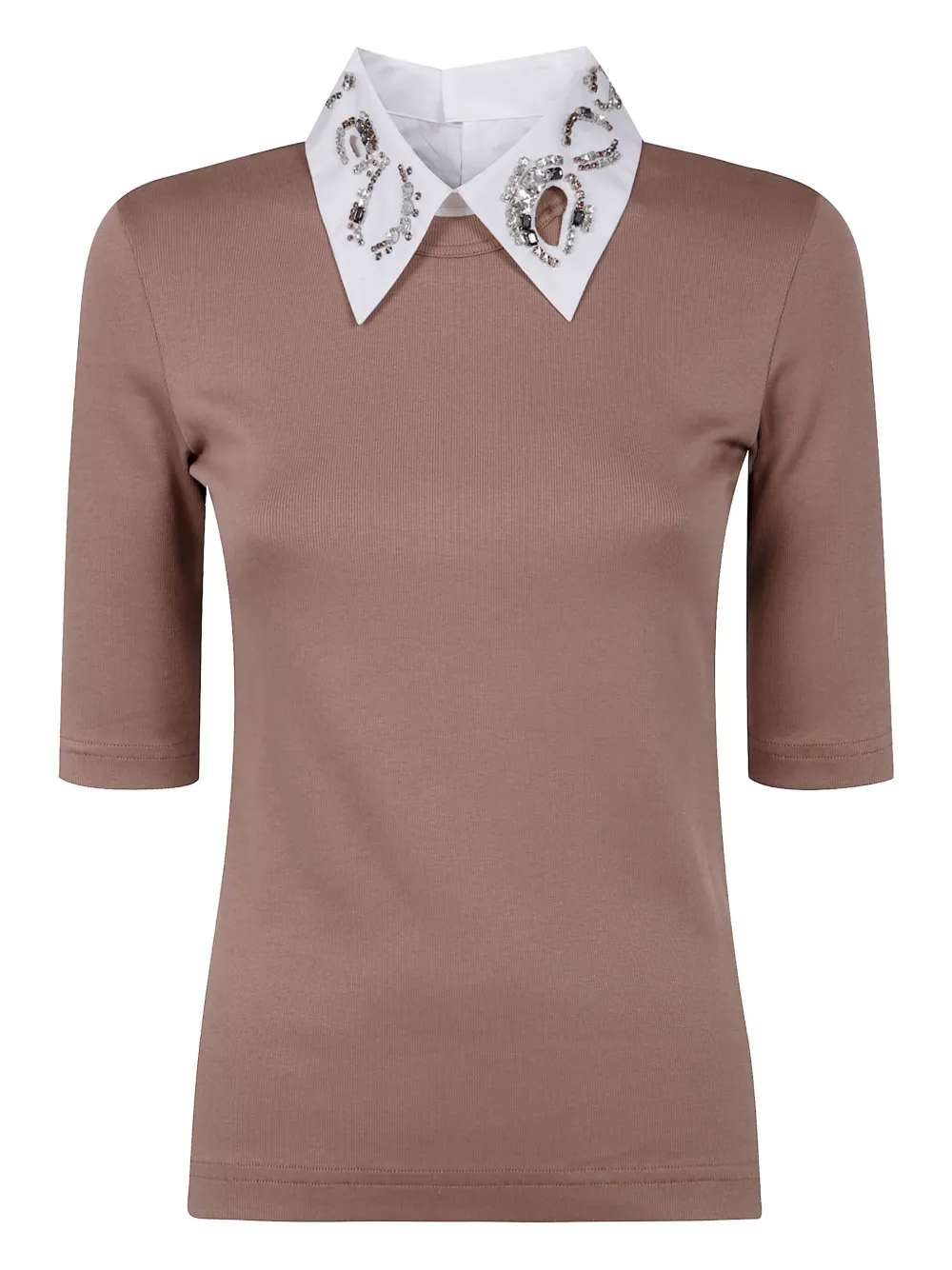 Футболка с декорированным воротником Fabiana Filippi, коричневый
Футболка с декорированным воротником Fabiana Filippi, коричневый