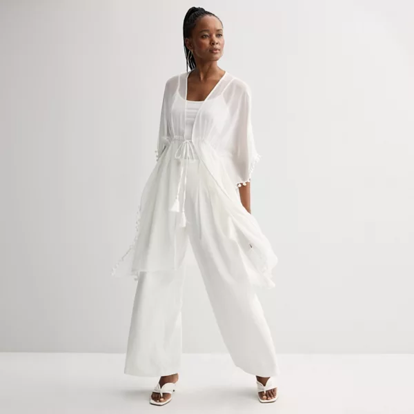 Женский однотонный шифоновый топ с помпонами Nine West, белый
Женский однотонный шифоновый топ с помпонами Nine West, белый