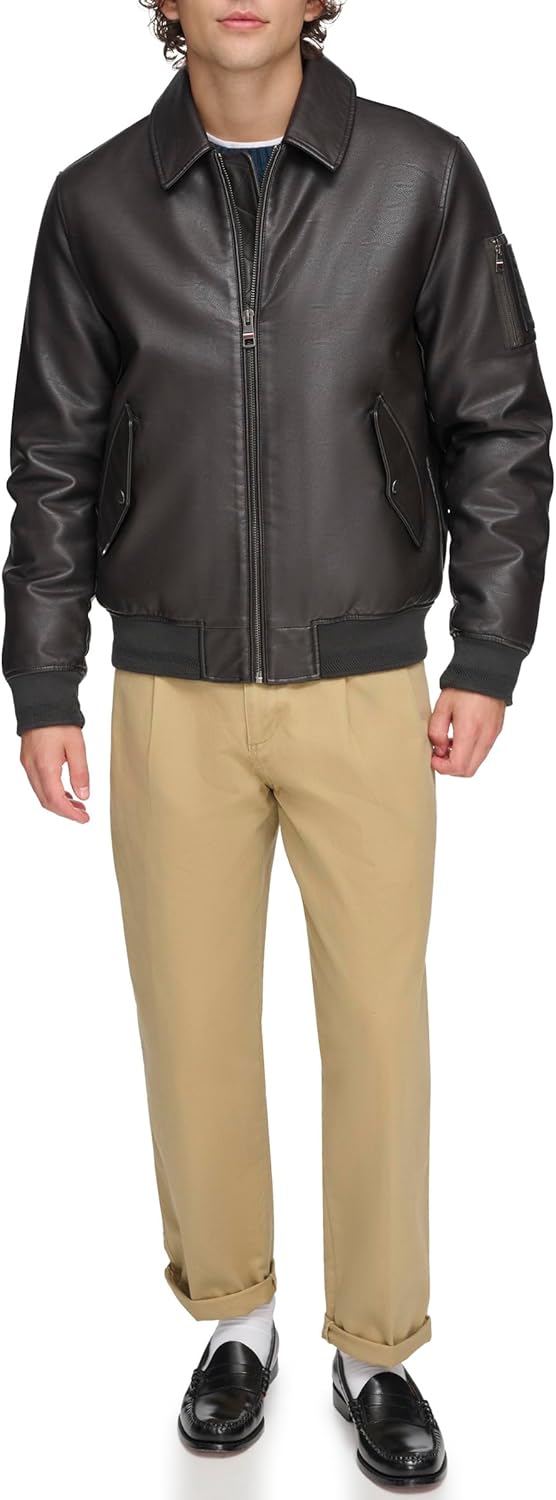 Мужская куртка-бомбер из искусственной кожи Tommy Hilfiger, Dark Brown Laydown Collar
Мужская куртка-бомбер из искусственной кожи Tommy Hilfiger, Dark Brown Laydown Collar