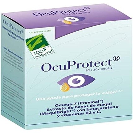 Cien Por Cien Natural Ocuprotect 30 жемчужин + 30 растительных капсул - 100 г, 100% Natural
Cien Por Cien Natural Ocuprotect 30 жемчужин + 30 растительных капсул - 100 г, 100% Natural