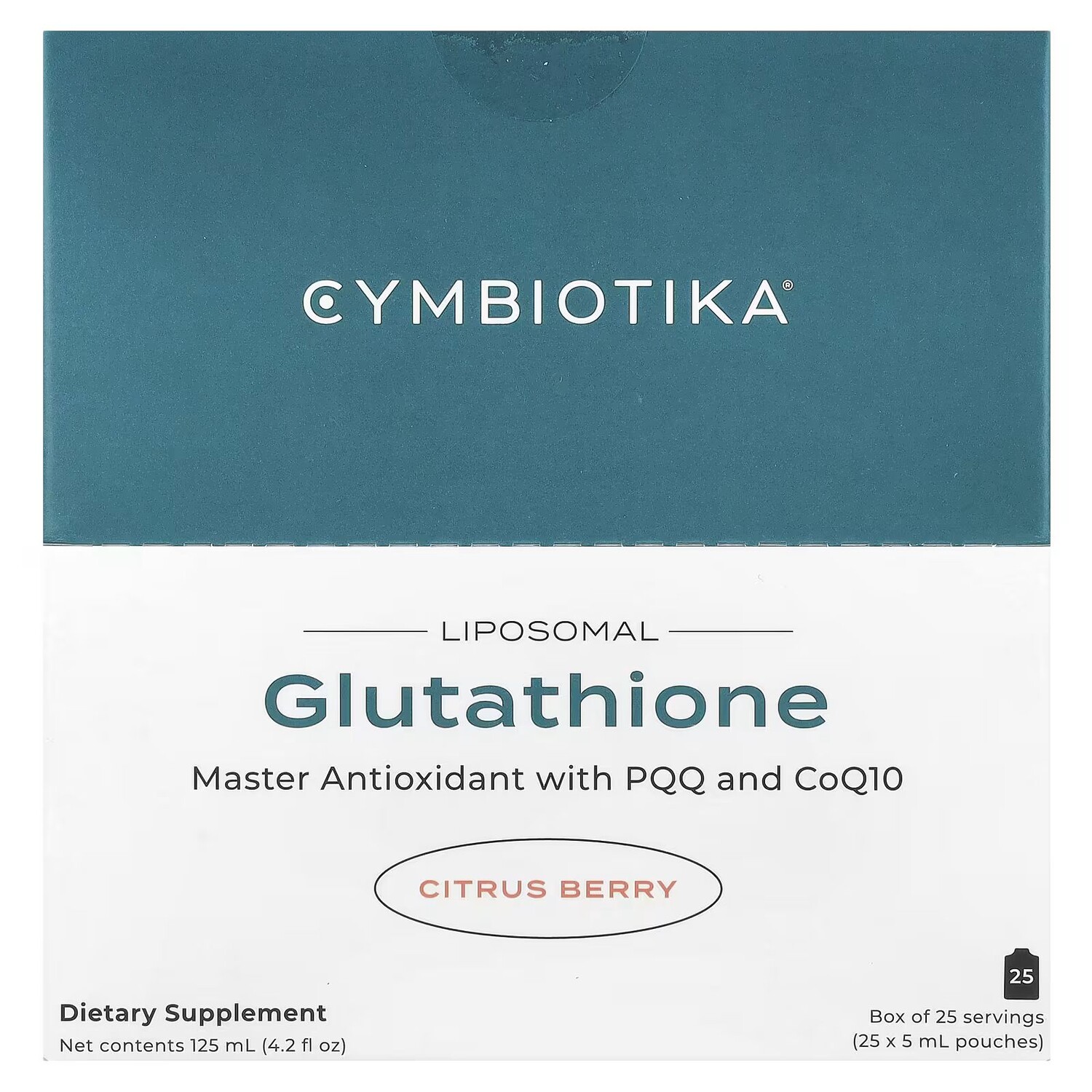 Глутатион, липосомальный, цитрусовые ягоды, 25 пакетиков по 5 мл каждый Cymbiotika
