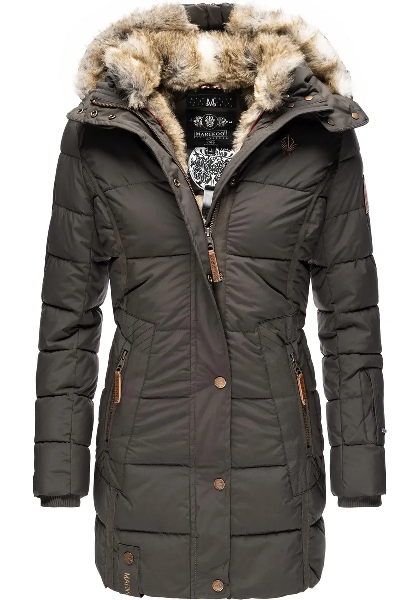 Зимнее пальто Marikoo "Фаворит Куртка", стильное зимнее стеганое пальто с капюшоном из искусственного меха, антрацит, Черный, Зимнее пальто Marikoo "Фаворит Куртка", стильное зимнее стеганое пальто с капюшоном из искусственного меха, антрацит
Зимнее пальто Marikoo "Фаворит Куртка", стильное зимнее стеганое пальто с капюшоном из искусственного меха, антрацит, Черный, Зимнее пальто Marikoo "Фаворит Куртка", стильное зимнее стеганое пальто с капюшоном из искусственного меха, антрацит