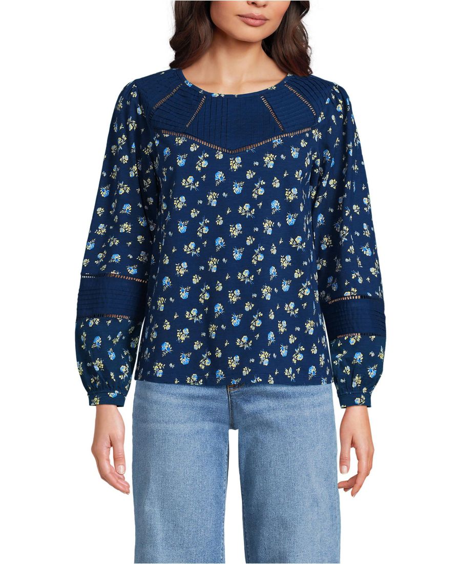 Женская блузка с длинными рукавами из фактурной ткани с декоративными складками Lands' End, Deep sea dainty floral
Женская блузка с длинными рукавами из фактурной ткани с декоративными складками Lands' End, Deep sea dainty floral