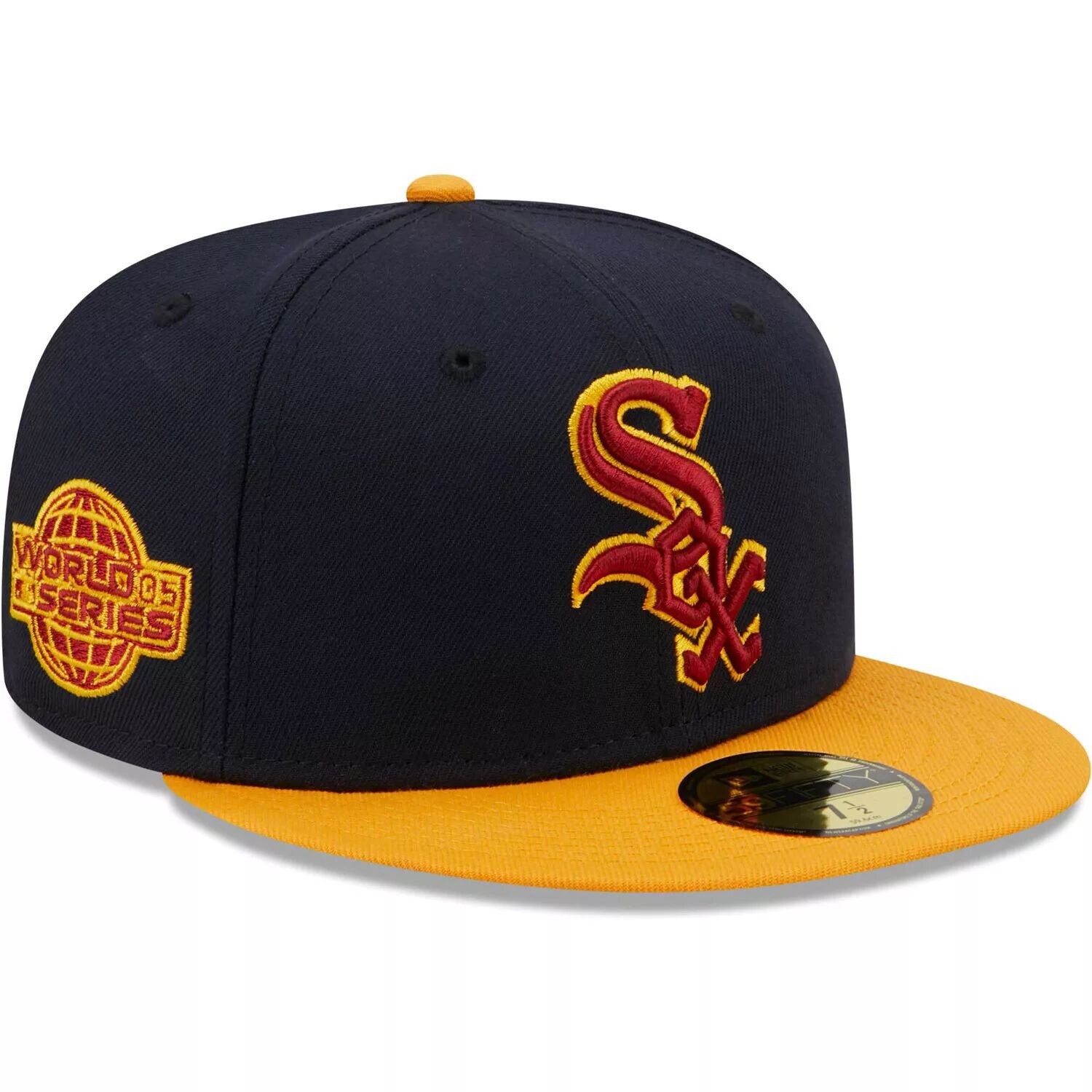 Мужская приталенная шляпа New Era Navy/Gold Chicago White Sox Primary Logo 59FIFTY
Мужская приталенная шляпа New Era Navy/Gold Chicago White Sox Primary Logo 59FIFTY