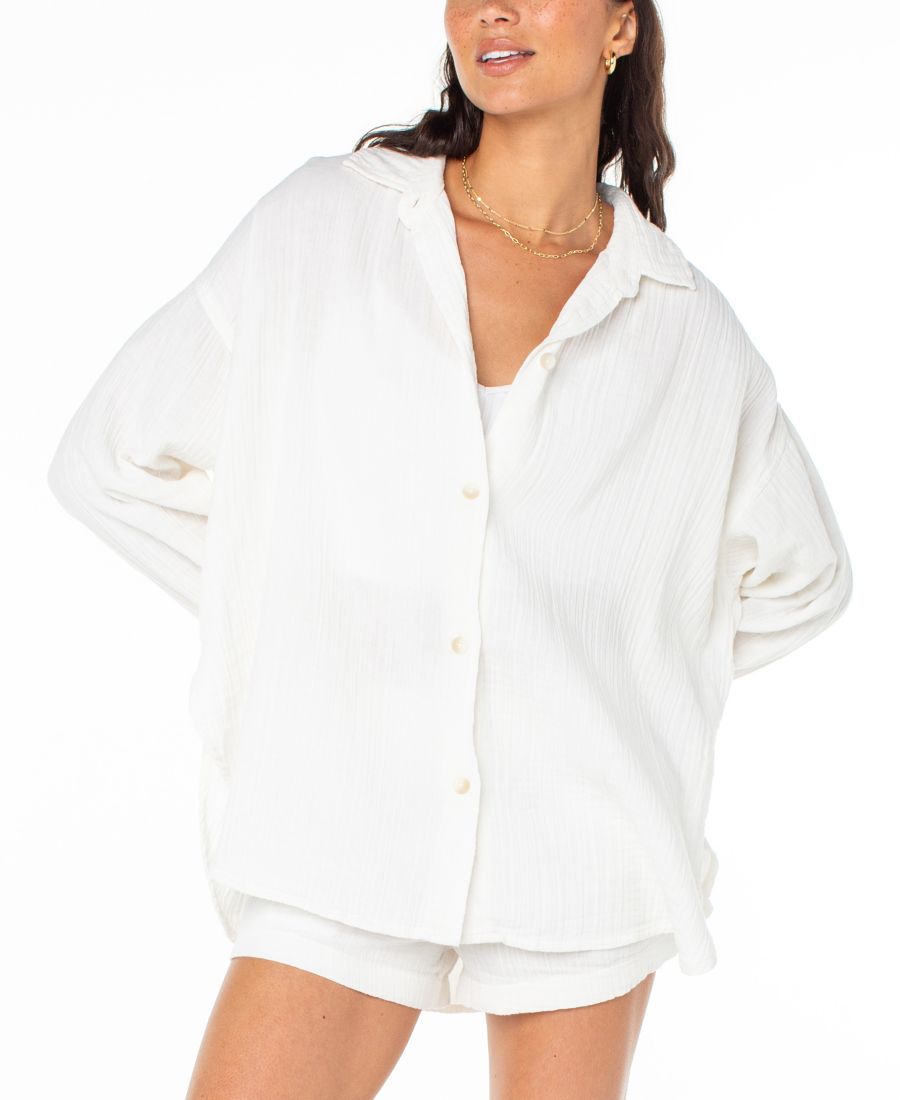 Утренняя хлопчатобумажная марлевая рубашка для подростков Roxy, Egret
Утренняя хлопчатобумажная марлевая рубашка для подростков Roxy, Egret