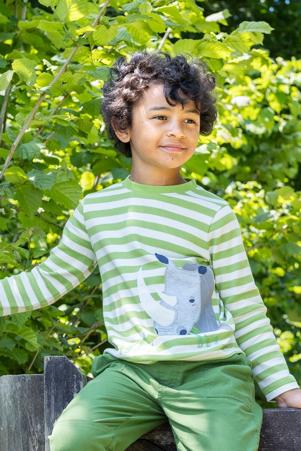 Топ в зеленую полоску с длинными рукавами и мотивом носорога Frugi, зеленый
Топ в зеленую полоску с длинными рукавами и мотивом носорога Frugi, зеленый