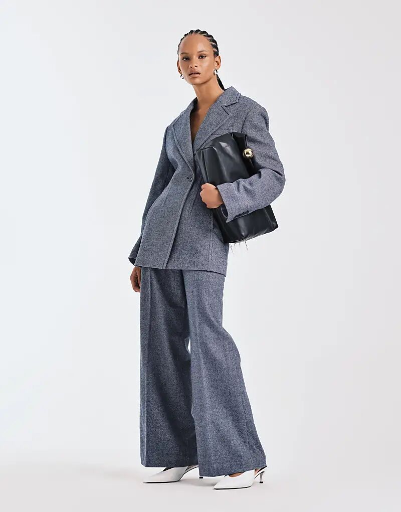 & Other Stories, классические брюки широкого кроя из шерстяной смеси пыльно-синего цвета
& Other Stories, классические брюки широкого кроя из шерстяной смеси пыльно-синего цвета