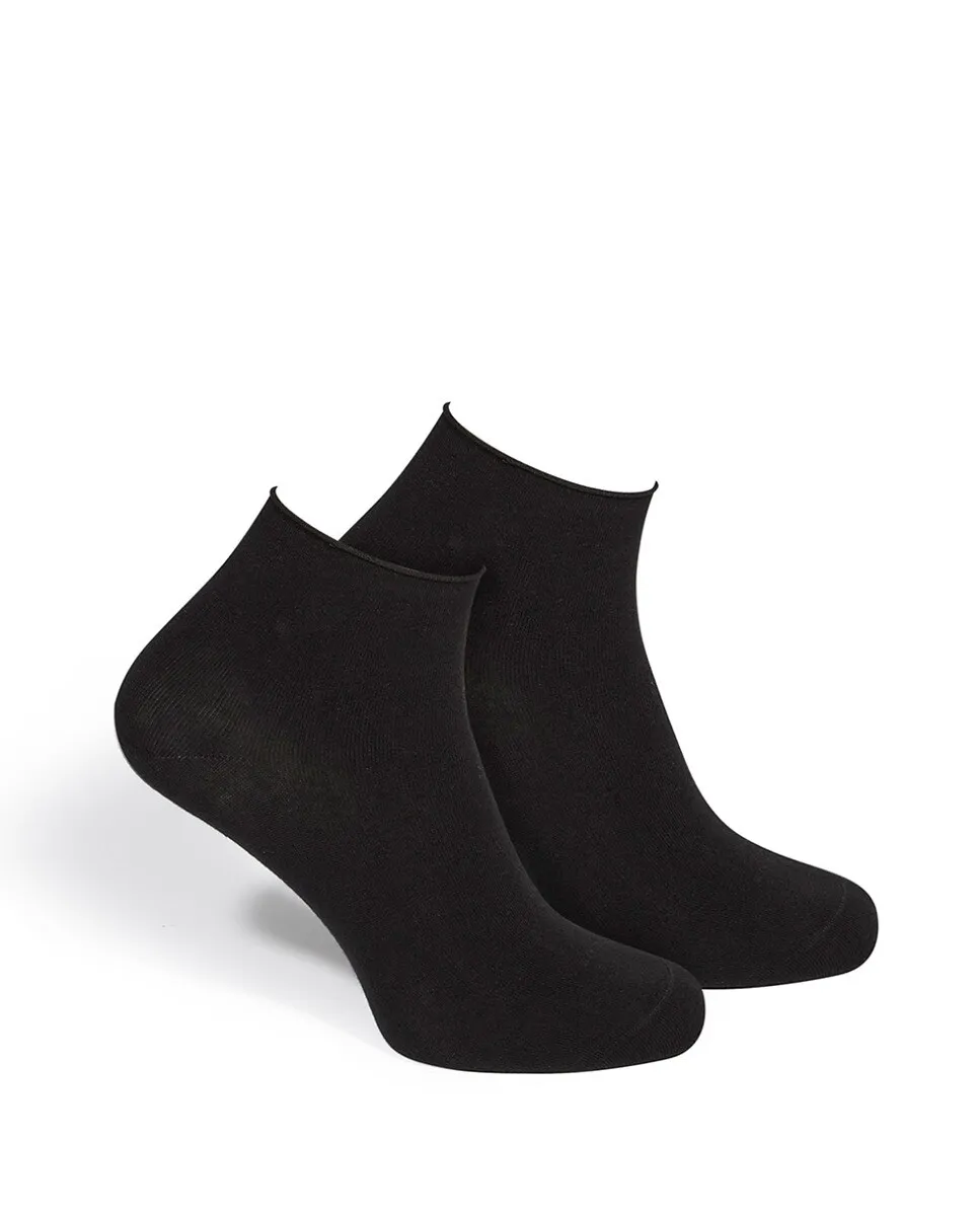 Комплект из двух пар белых женских носков Soxland, черный 
Комплект из двух пар белых женских носков Soxland, черный