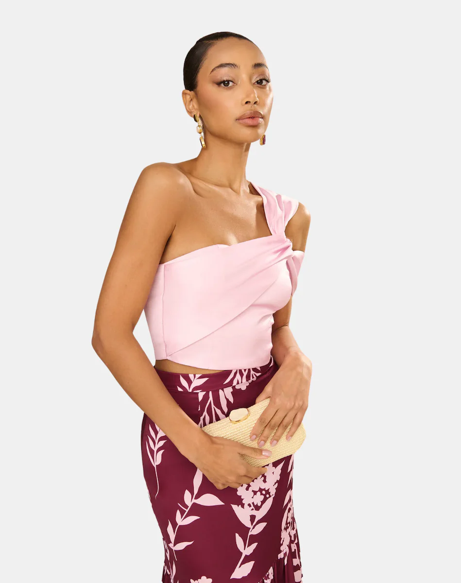 Женский асимметричный топ в розовом цвете MIPHAI, розовый
Женский асимметричный топ в розовом цвете MIPHAI, розовый