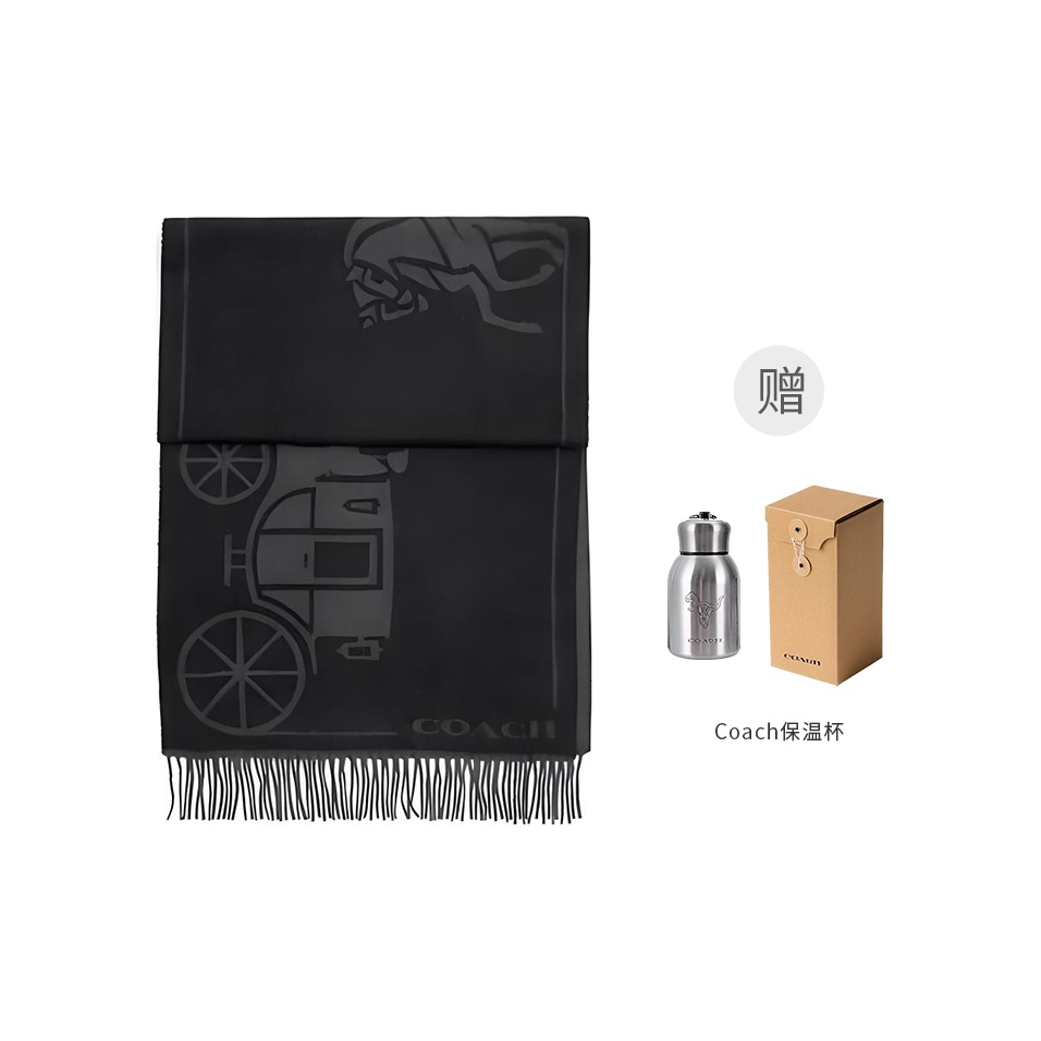 COACH Шерстяной кашемировый вязаный шарф Unisex Black
COACH Шерстяной кашемировый вязаный шарф Unisex Black