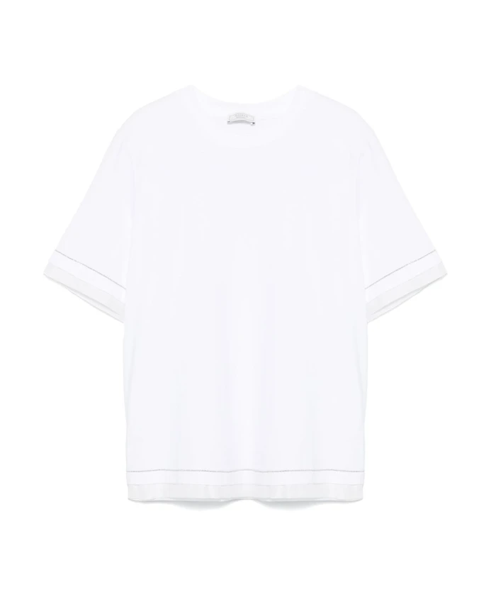 Белая трикотажная футболка с многослойным дизайном Peserico, белый
Белая трикотажная футболка с многослойным дизайном Peserico, белый