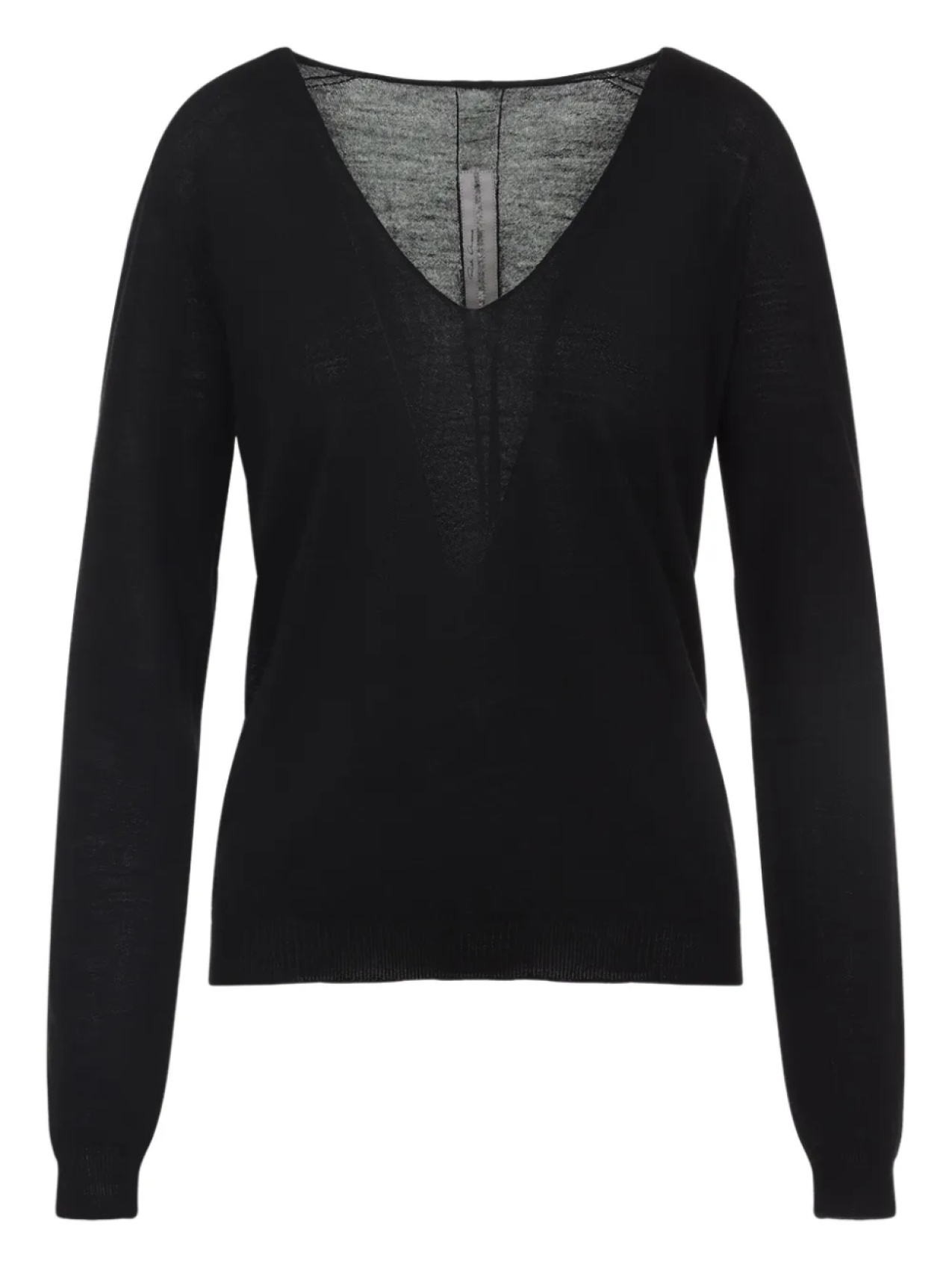 Шерстяной свитер с V-образным вырезом от Рика Оуэнса Rick Owens, черный
Шерстяной свитер с V-образным вырезом от Рика Оуэнса Rick Owens, черный