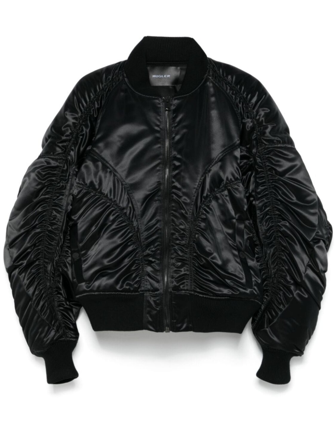 Атласная куртка-бомбер Mugler, черный
Атласная куртка-бомбер Mugler, черный