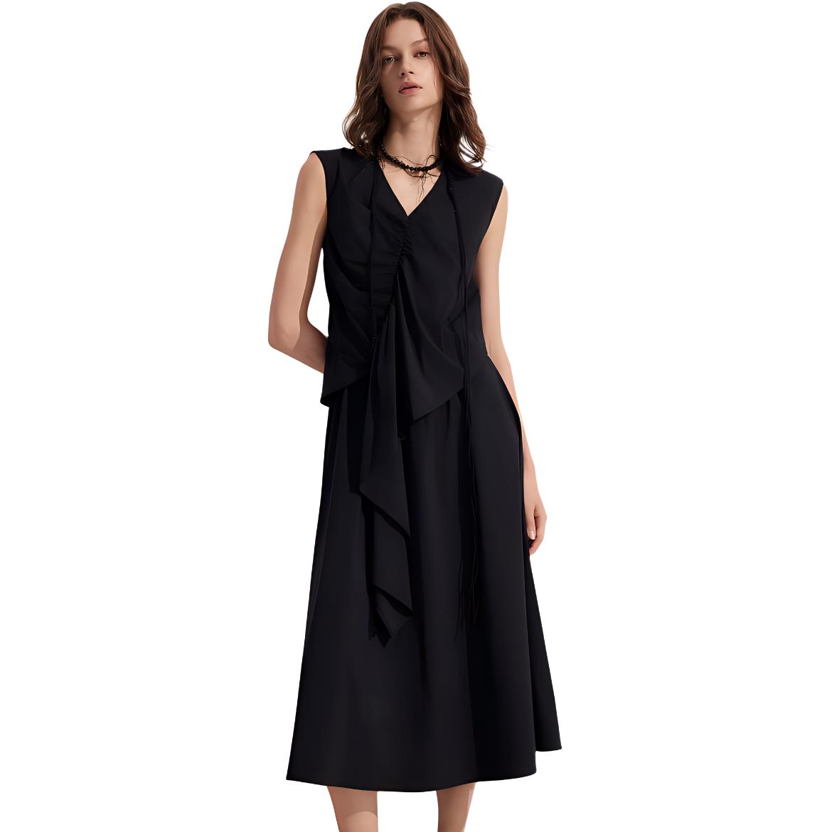 Женское платье без рукавов с V-образным вырезом, средней длины ELLE, черный
Женское платье без рукавов с V-образным вырезом, средней длины ELLE, черный