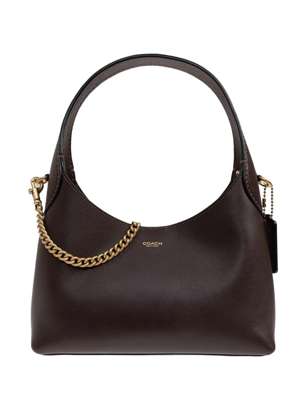 Сумка-тоут с цепочным ремешком в форме полумесяца Coach, коричневый 
Сумка-тоут с цепочным ремешком в форме полумесяца Coach, коричневый