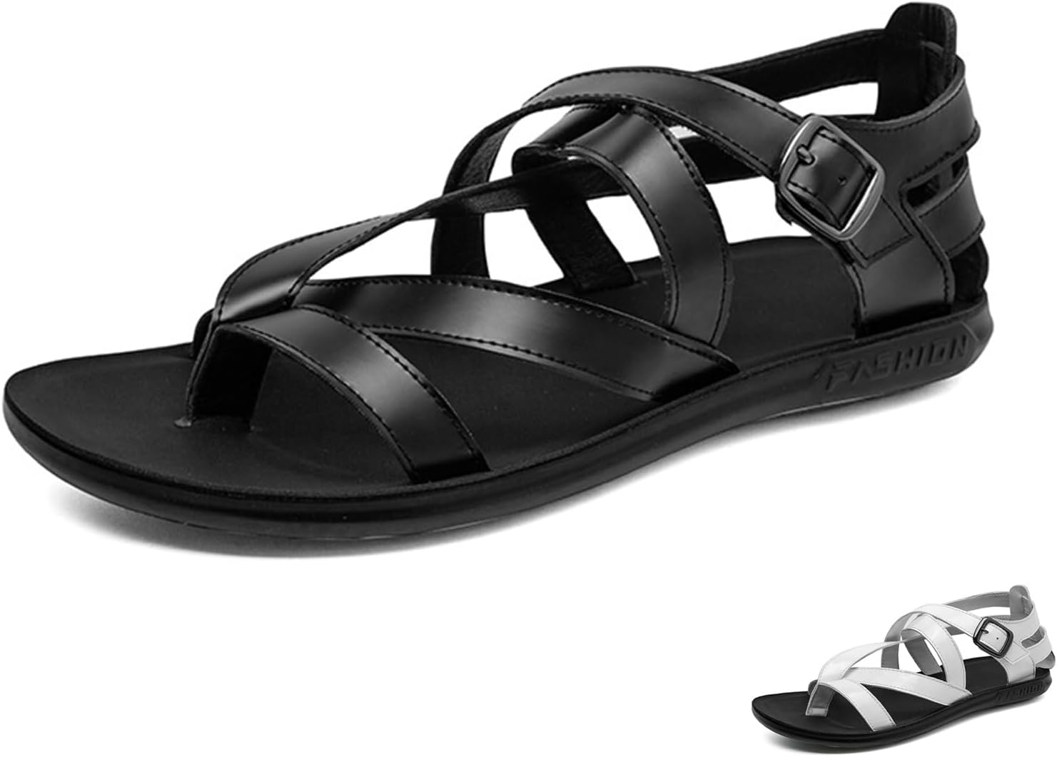 Мужские кожаные босоножки с ремешками-гладиаторами, летние повседневные с перекрестными ремешками, низкие римские сандалии, удобные регулируемые сандалии на щиколотке для улицы и пляжа Zeberfi, черный
Мужские кожаные босоножки с ремешками-гладиаторами, летние повседневные с перекрестными ремешками, низкие римские сандалии, удобные регулируемые сандалии на щиколотке для улицы и пляжа Zeberfi, черный