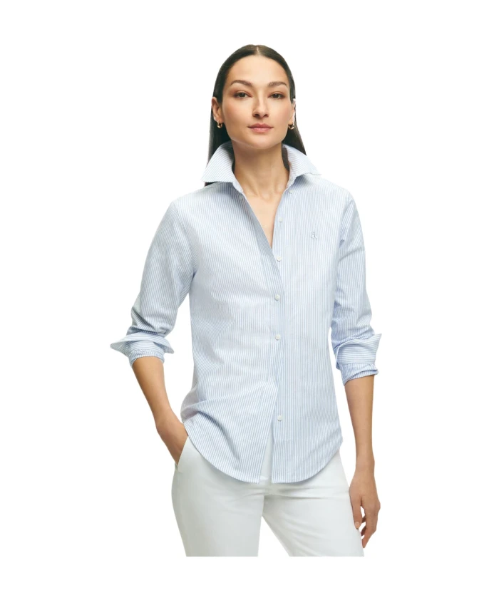 Полосатая оксфордская рубашка классического кроя на пуговицах Brooks Brothers, синий
Полосатая оксфордская рубашка классического кроя на пуговицах Brooks Brothers, синий