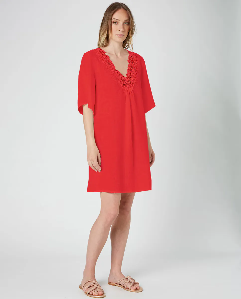 Вышитое льняное платье La Fabrica de Lino, красный
Вышитое льняное платье La Fabrica de Lino, красный