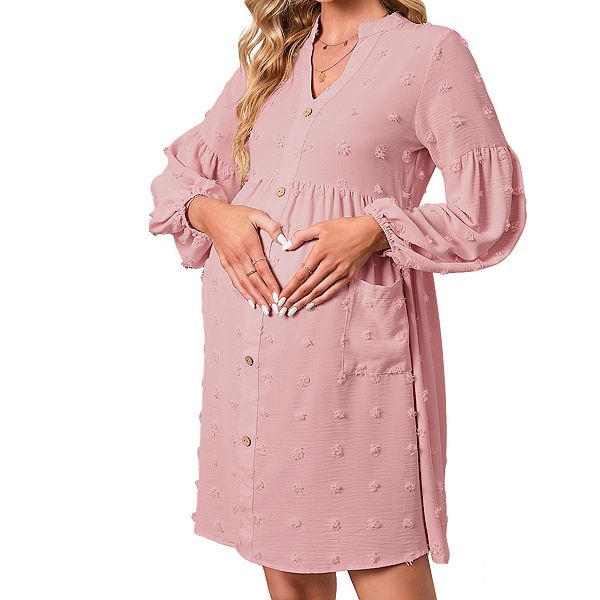 Женское мини-платье для беременных с v-образным вырезом, длинными рукавами-фонариками и фактурным узором Elitespirit, Dirty Pink
Женское мини-платье для беременных с v-образным вырезом, длинными рукавами-фонариками и фактурным узором Elitespirit, Dirty Pink