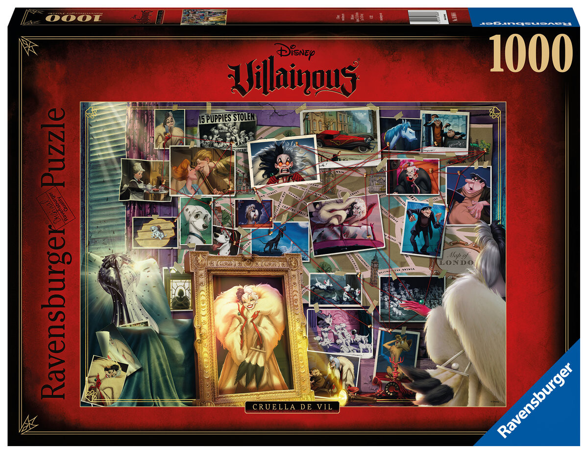 Ravensburger, пазл, Disney, Villainous, Cruella de Vil, 1000 шт.
Ravensburger, пазл, Disney, Villainous, Cruella de Vil, 1000 шт.
