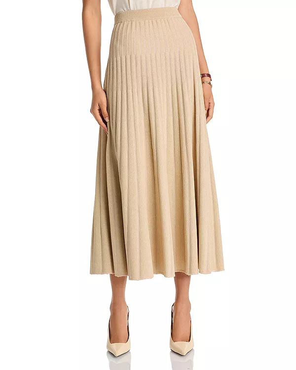 Вязаная юбка миди в рубчик Misook, золотой
Вязаная юбка миди в рубчик Misook, золотой