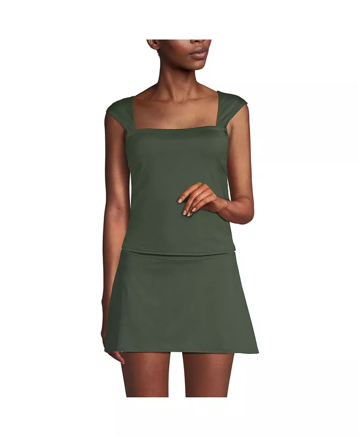 Женский топ-танкини с квадратным вырезом и косточками Lands' End, черный
Женский топ-танкини с квадратным вырезом и косточками Lands' End, черный