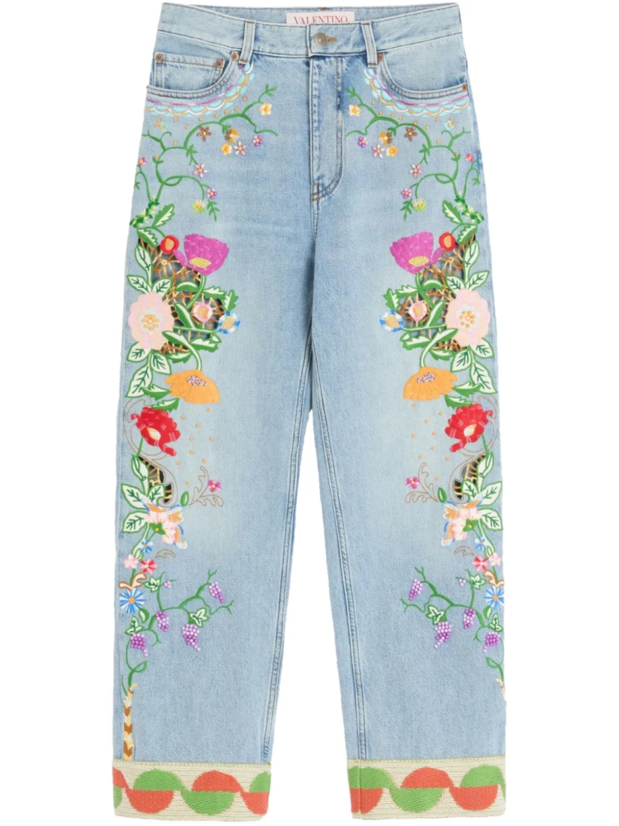 Джинсы Valentino Garavani с цветочным мотивом, синий 
Джинсы Valentino Garavani с цветочным мотивом, синий