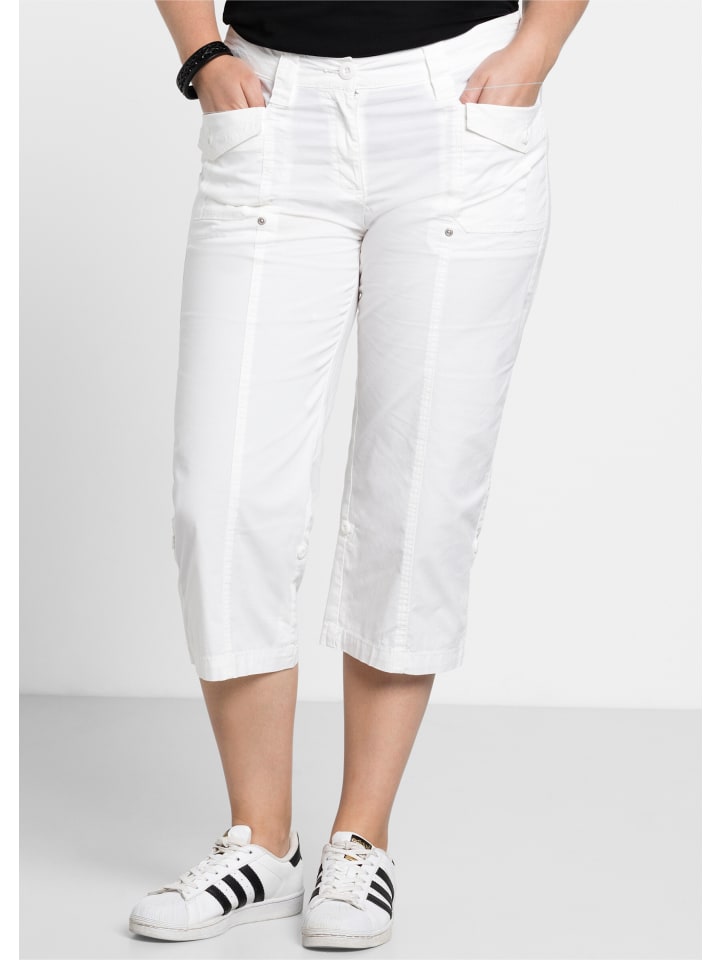 Тканевые шорты sheego, белый
Тканевые шорты sheego, белый