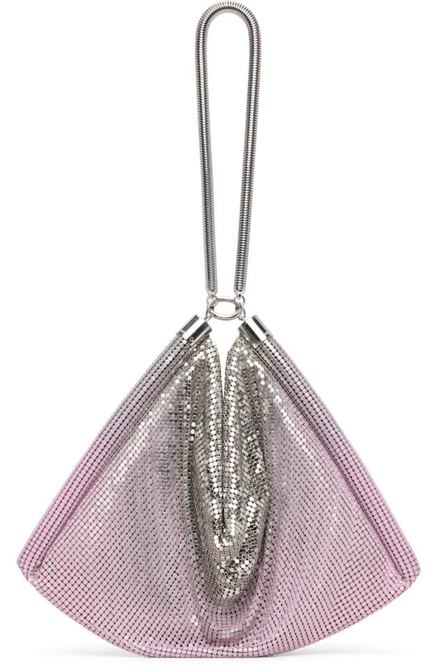 Rabanne Сумка-Мешок из кольчуги серебристого и розового цвета
Rabanne Сумка-Мешок из кольчуги серебристого и розового цвета