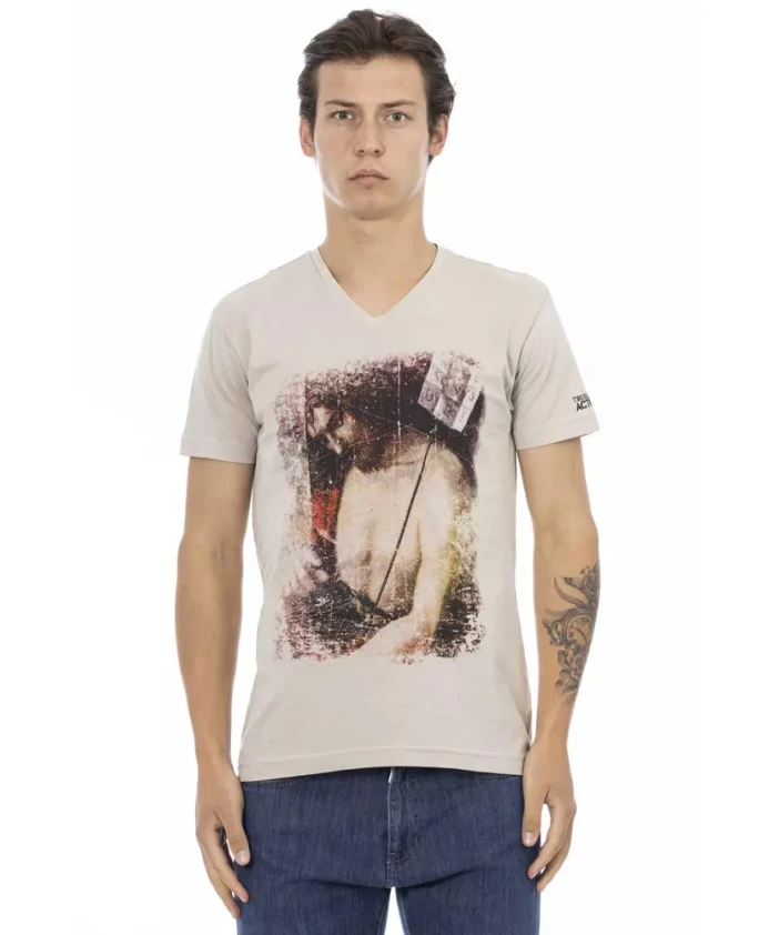 Мужская футболка из бежевого хлопка Trussardi, бежевый
Мужская футболка из бежевого хлопка Trussardi, бежевый