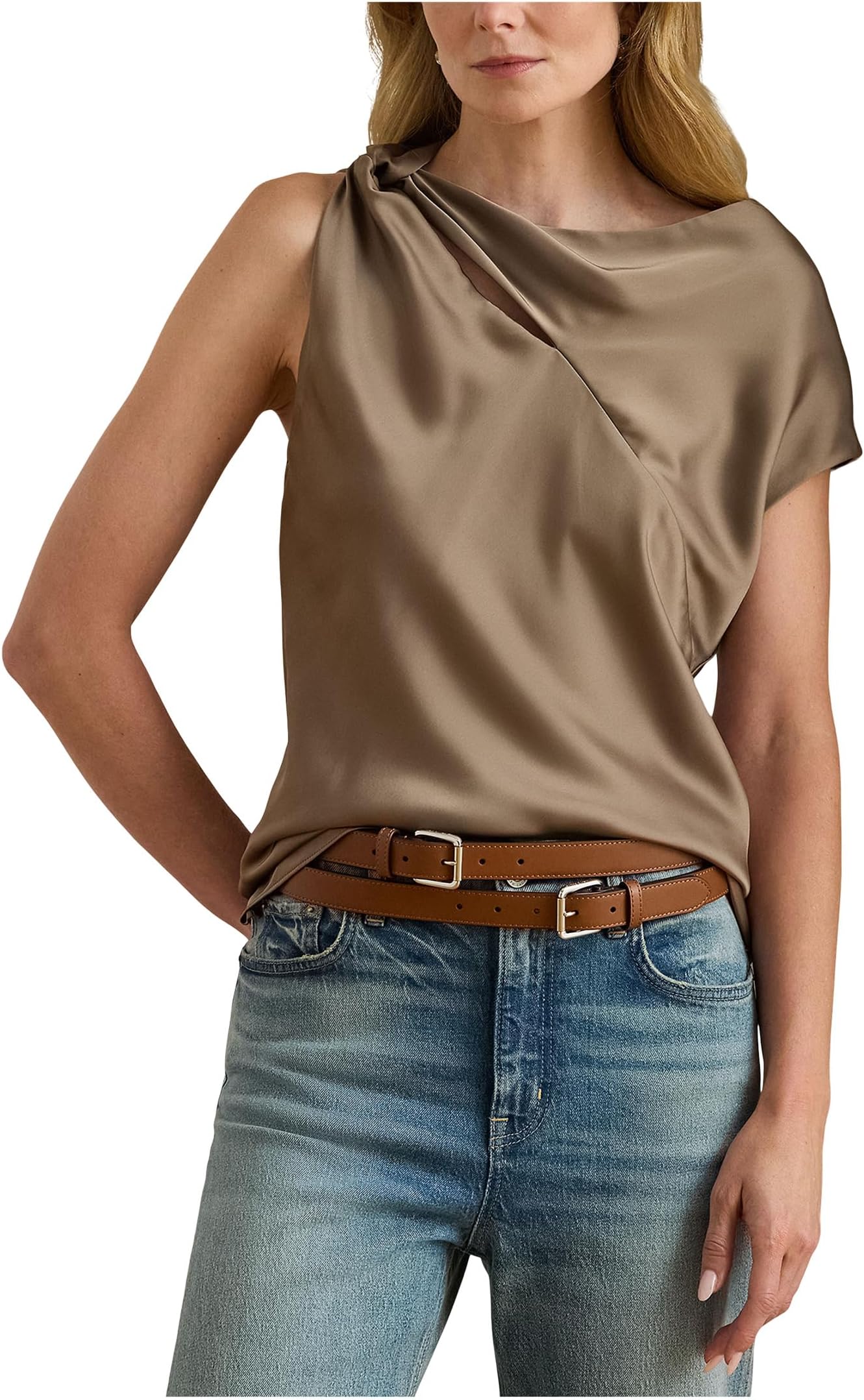 Блуза Lauren Ralph Lauren Charmeuse Asymmetrical Blouse, цвет Taupe Brown
Блуза Lauren Ralph Lauren Charmeuse Asymmetrical Blouse, цвет Taupe Brown