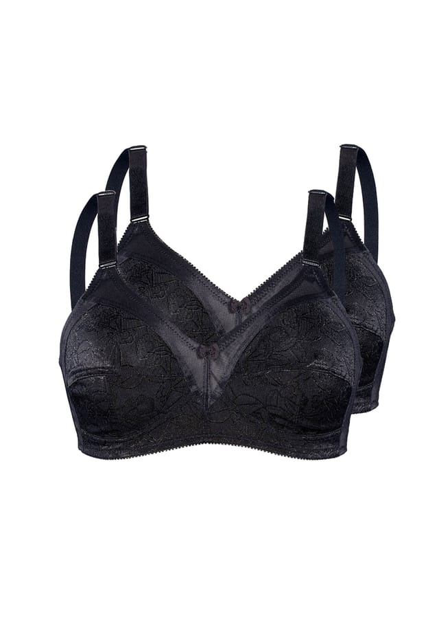 Мягкий бюстгальтер из блестящего жаккарда упаковка из 2 шт. Sassa, черный
Мягкий бюстгальтер из блестящего жаккарда упаковка из 2 шт. Sassa, черный