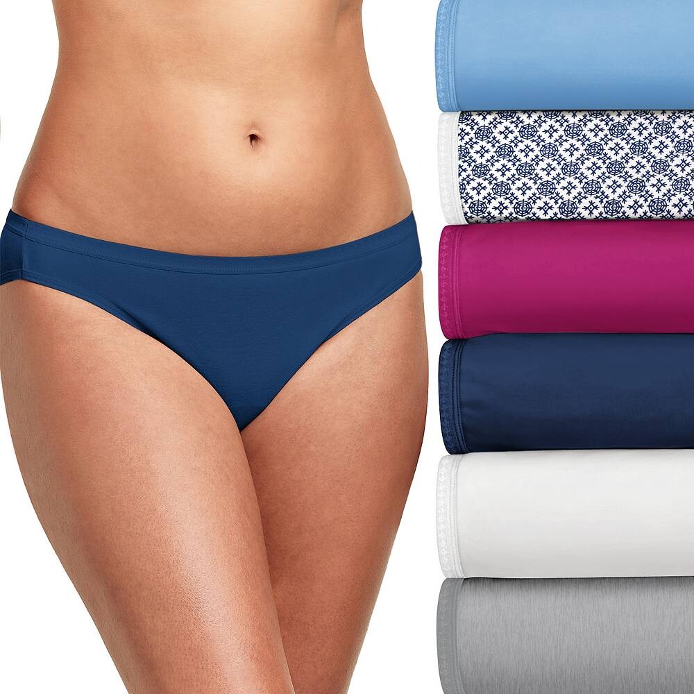 Женское нижнее белье бикини из дышащего хлопка Hanes Ultimate (6 шт.) 42H6CC, цвет Blue Boho Asst
Женское нижнее белье бикини из дышащего хлопка Hanes Ultimate (6 шт.) 42H6CC, цвет Blue Boho Asst