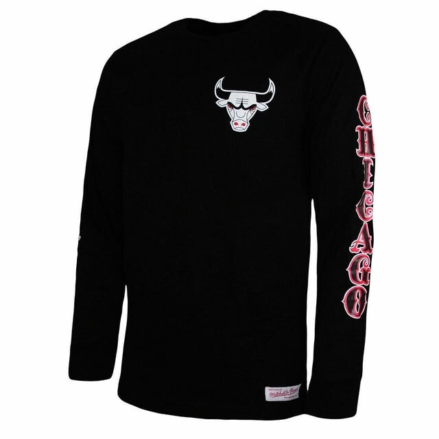 Мужская черная футболка Mitchell & ness Chicago Bulls Mitchell And Ness, красный 
Мужская черная футболка Mitchell & ness Chicago Bulls Mitchell And Ness, красный