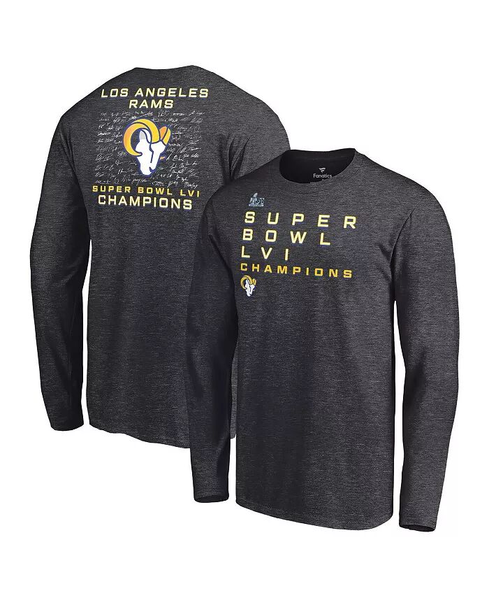 Футболка мужская Heather Charcoal Los Angeles Rams Super Bowl LVI Champions Roster Signature с длинным рукавом Fanatics 
Футболка мужская Heather Charcoal Los Angeles Rams Super Bowl LVI Champions Roster Signature с длинным рукавом Fanatics