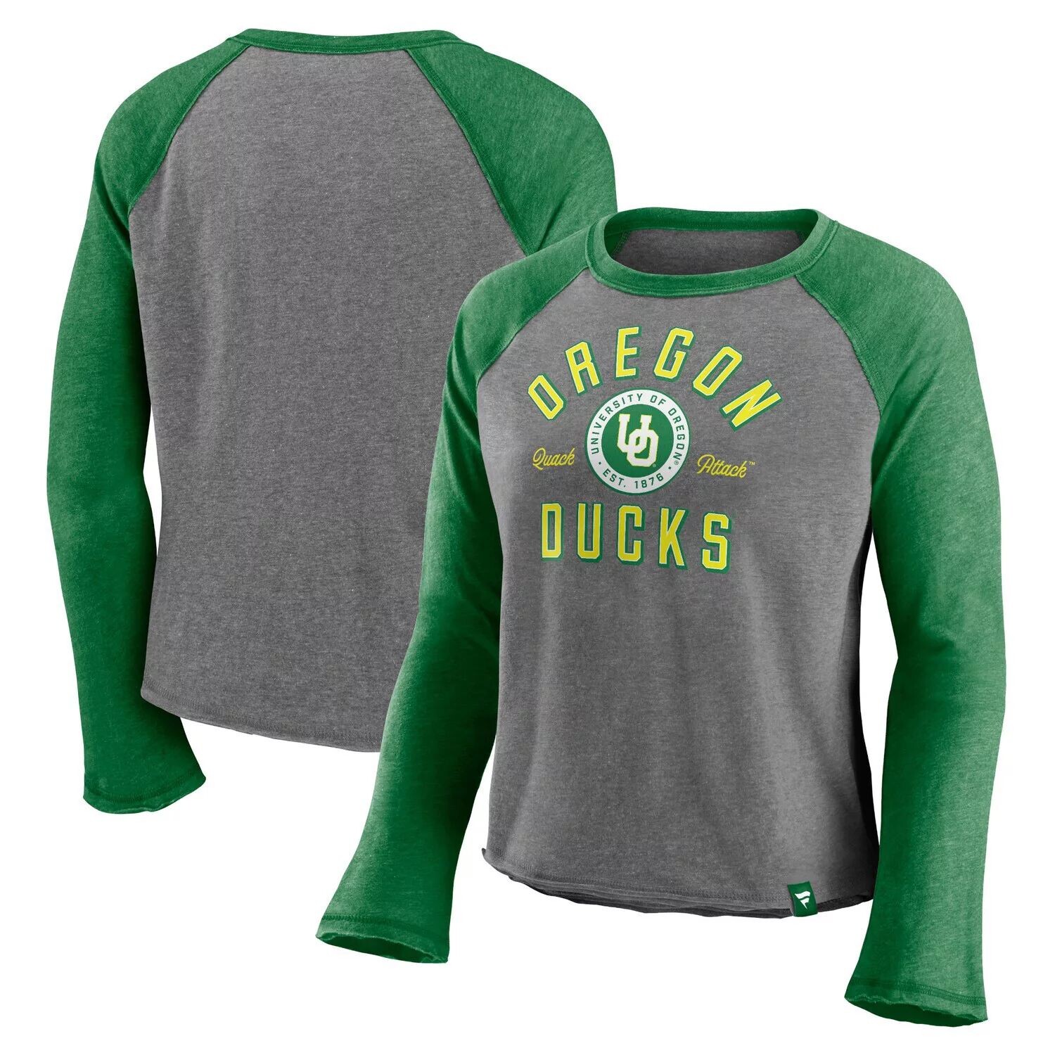 Женская укороченная футболка реглан с длинными рукавами Majestic Heathered Grey/Heathered Green Oregon Ducks Competitive Edge Fanatics
Женская укороченная футболка реглан с длинными рукавами Majestic Heathered Grey/Heathered Green Oregon Ducks Competitive Edge Fanatics