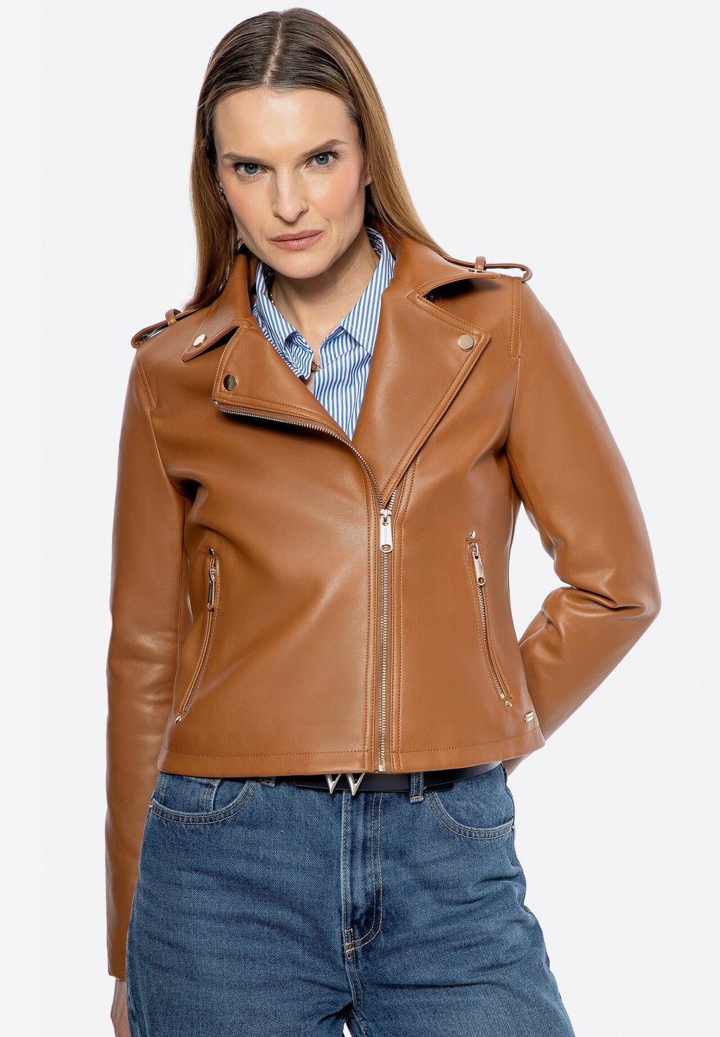 Блейзер Faux leather jacket WITTCHEN, коричневый 
Блейзер Faux leather jacket WITTCHEN, коричневый