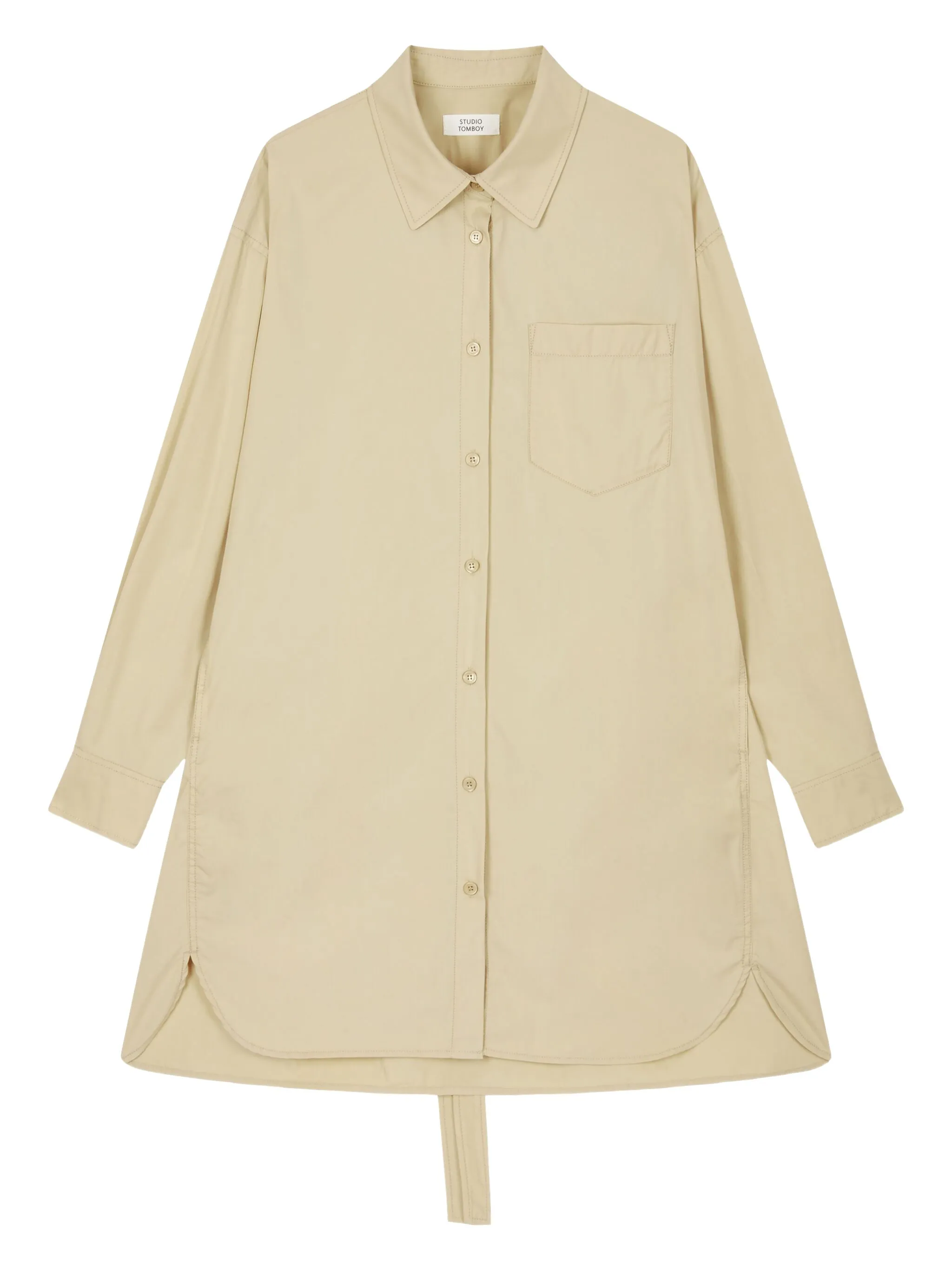 Длинное платье-рубашка на пуговицах Tomboy, бежевый
Длинное платье-рубашка на пуговицах Tomboy, бежевый
