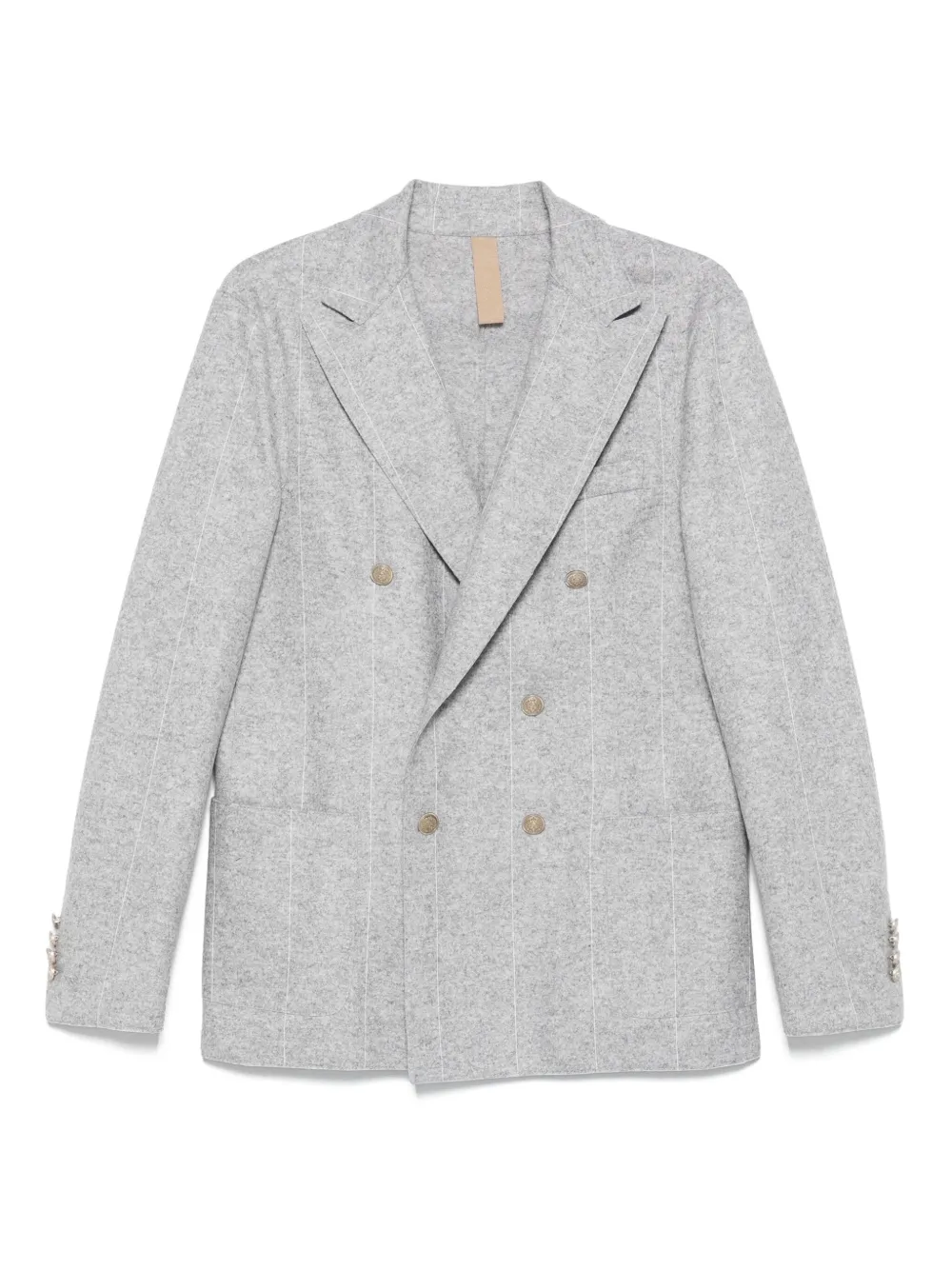 Двубортный пиджак в тонкую полоску Eleventy, серый
Двубортный пиджак в тонкую полоску Eleventy, серый