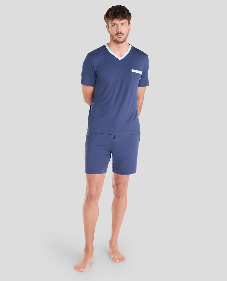 Простая короткая мужская пижама Lohe, темно-синий
Простая короткая мужская пижама Lohe, темно-синий