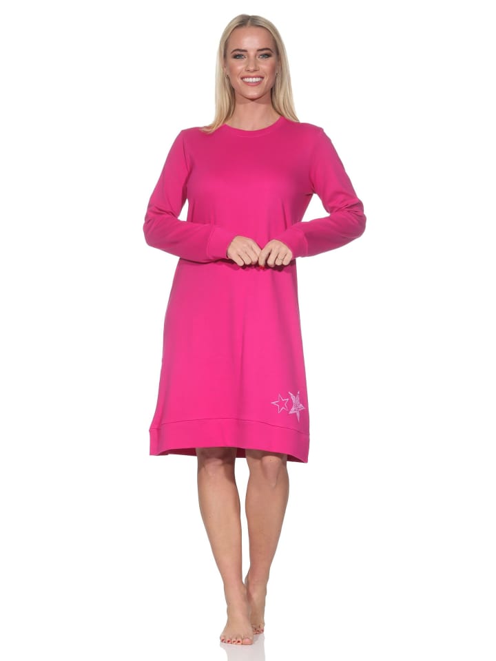 Уютная ночная рубашка из интерлока с длинными рукавами и рисунком в виде звезд в розовом цвете. NORMANN
Уютная ночная рубашка из интерлока с длинными рукавами и рисунком в виде звезд в розовом цвете. NORMANN