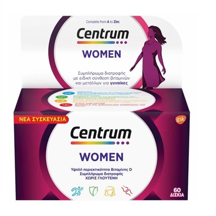 Женщины 60 таблеток Centrum
Женщины 60 таблеток Centrum